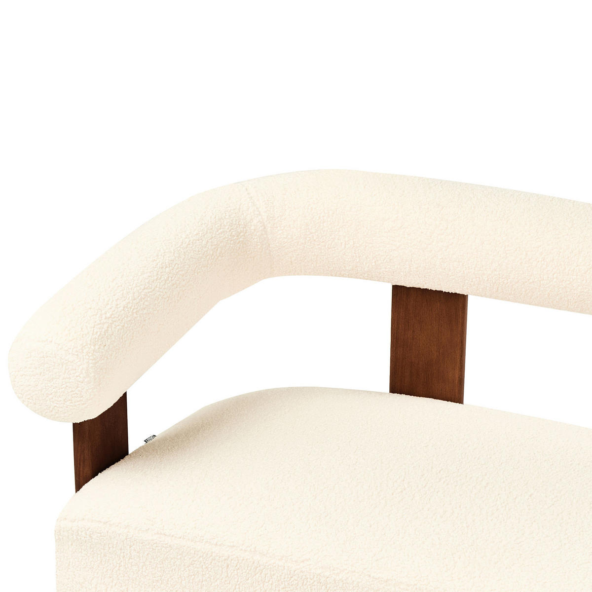 2-SITZER-SOFA Bouclé Cremeweiß/Dunkelbraun Ilbro - Creme, Textil (138/76/68cm) - Beliani