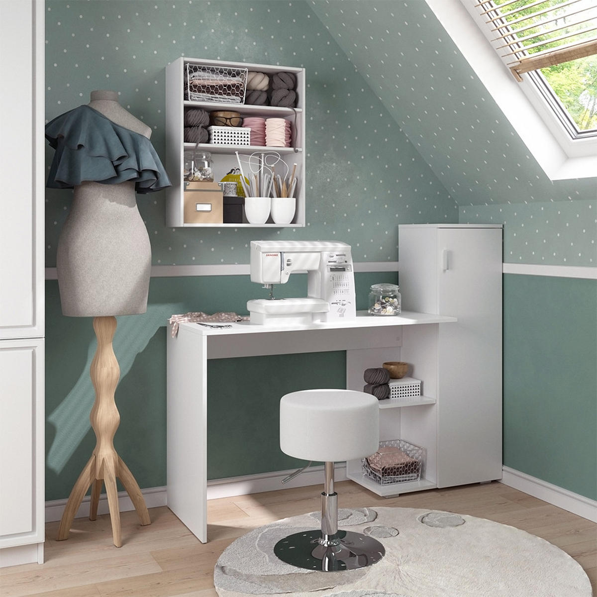 POČÍTAČOVÝ STŮL Ritz Bílá - bílá, kompozitní dřevo (45.2/141.2/113.2cm) - Vicco