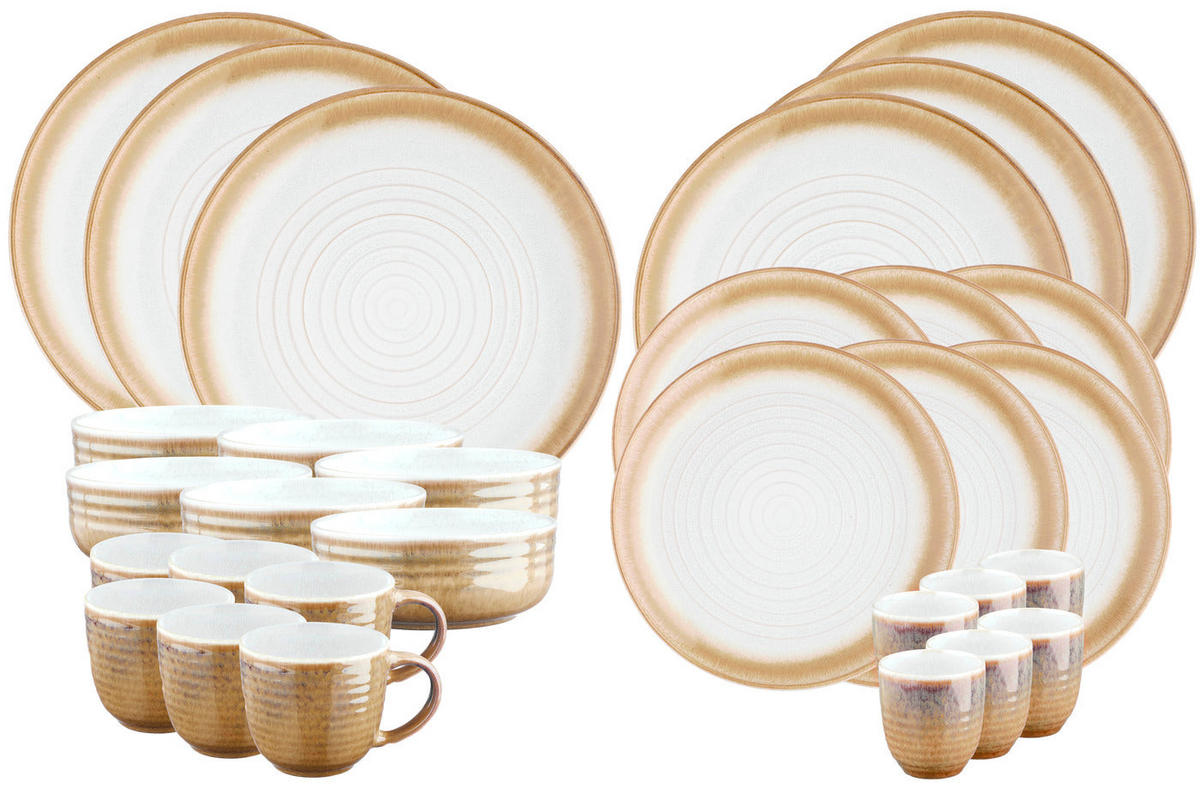 KOMPLETTSERVICE Cosmos -30er-Set - Crème - Beige, Keramik (1/1/1cm) - Björn