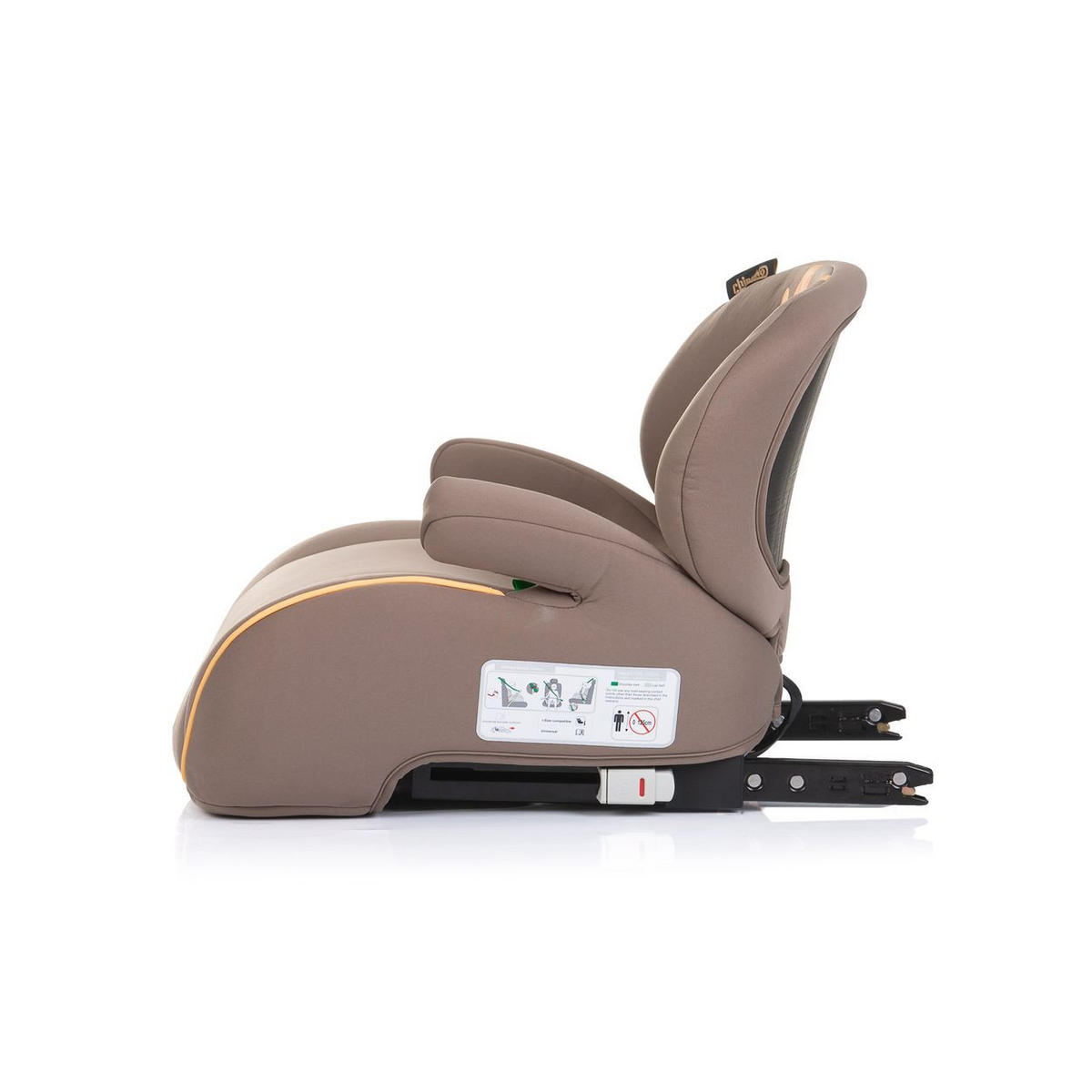 SITZERHÖHUNG Sonic Braun Isofix, i-Size, 125-150 cm, Armlehne - Braun, Kunststoff (44/38/49cm) - Chipolino