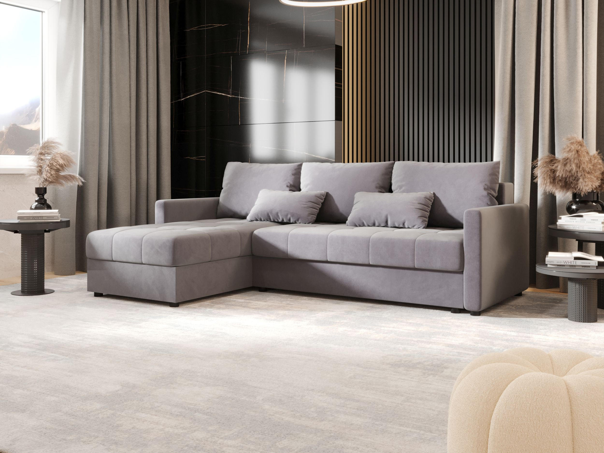 ECKSOFA MOS L BIS Itaka 50 Links mit Schlaffunktion - Grau, Textil (220/143cm) - Bedante