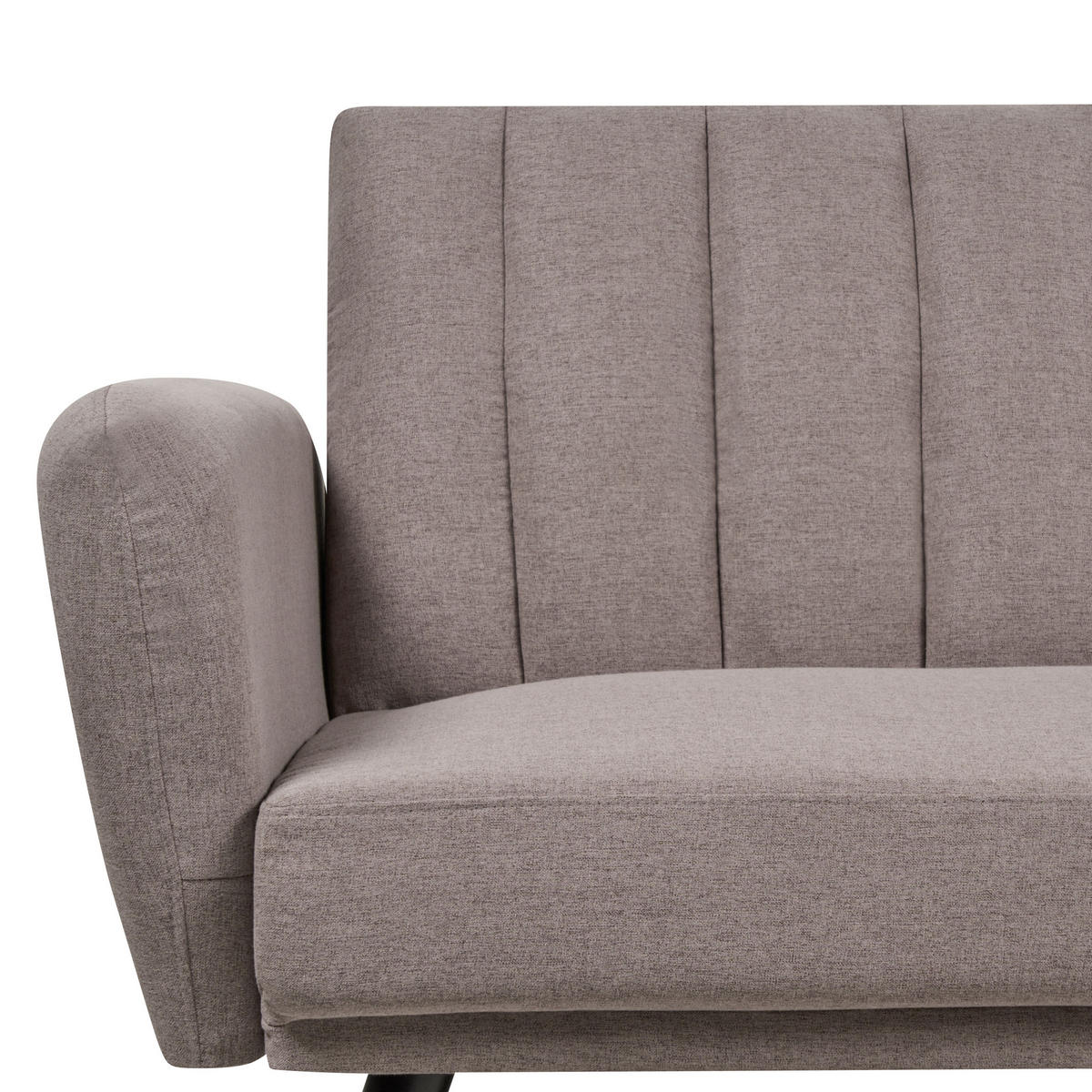 3-SITZER-SCHLAFSOFA Samtstoff hellbraun Vimmerby - Braun, Textil (212/90/80cm) - Beliani