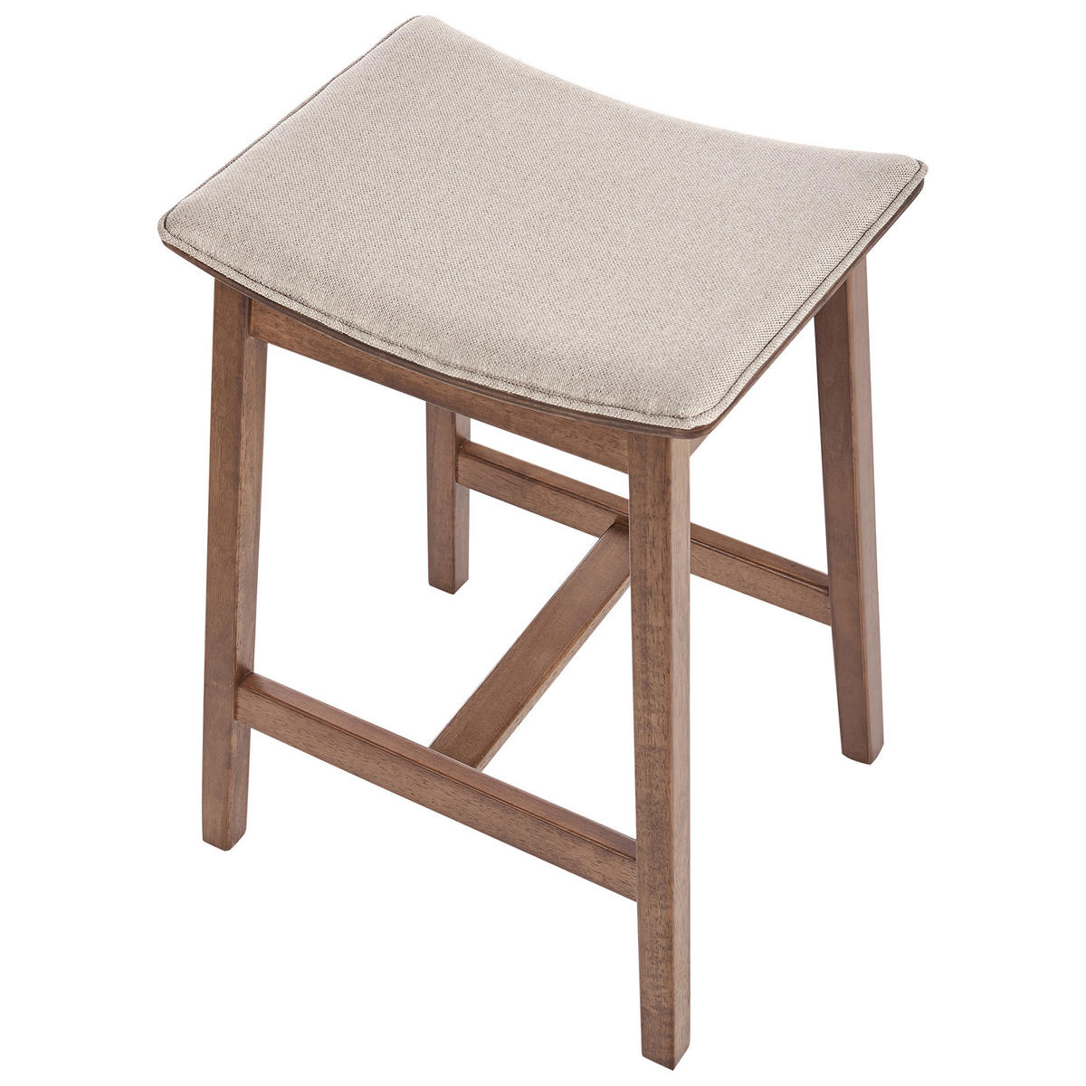 BARHOCKERN 2er-Set Beige Dixon - Beige/Dunkelbraun, Holz (45/63/39cm) - Beliani