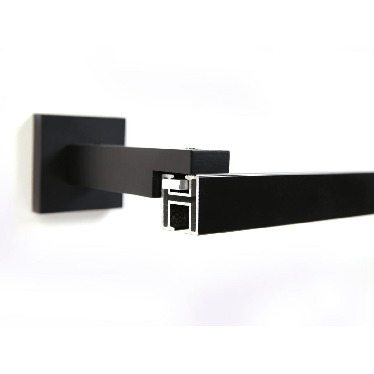 GARDINENSCHIENE 1-lauf Cube - Schwarz, Metall (60cm) - Deco-Raum