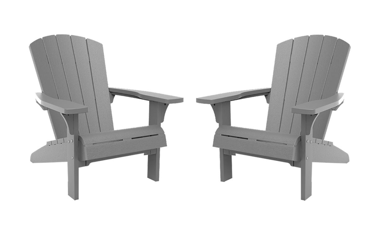 GARTENSTUHL Adirondack Troy - 2er Set - Grau, Kunststoff (80/96.5/85cm) - Keter