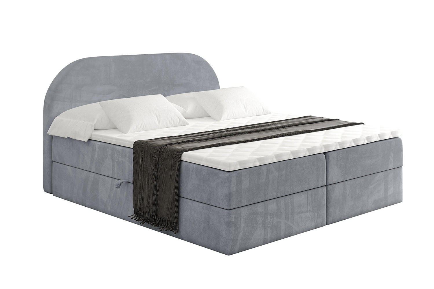 BOXBETT mit Matratze H4 und Lattenrost - NOX - 120x200 - Grau Casablanca - Grau, Holzwerkstoff/Kunststoff (120/200cm) - ALTDECOR