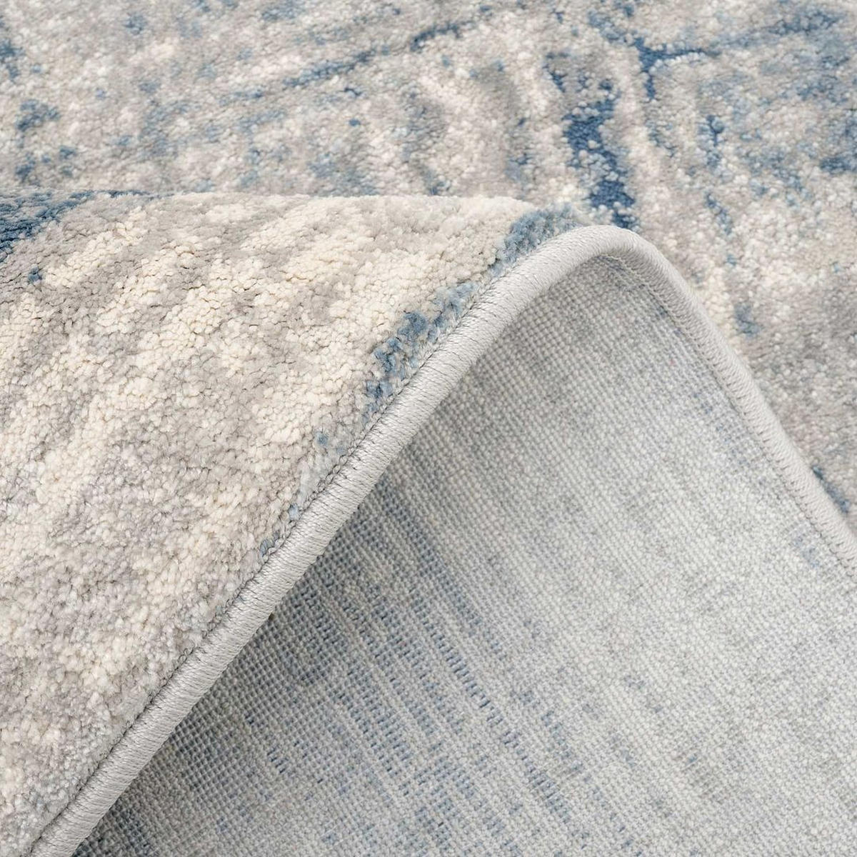 WEBTEPPICH Ludlow Bedtime Blau - Grau, Textil (79/150cm) - Kukoon Rugs