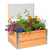 HOCHBEET - Hellbraun, Holz/Kunststoff (120/118/80cm) - Relaxdays