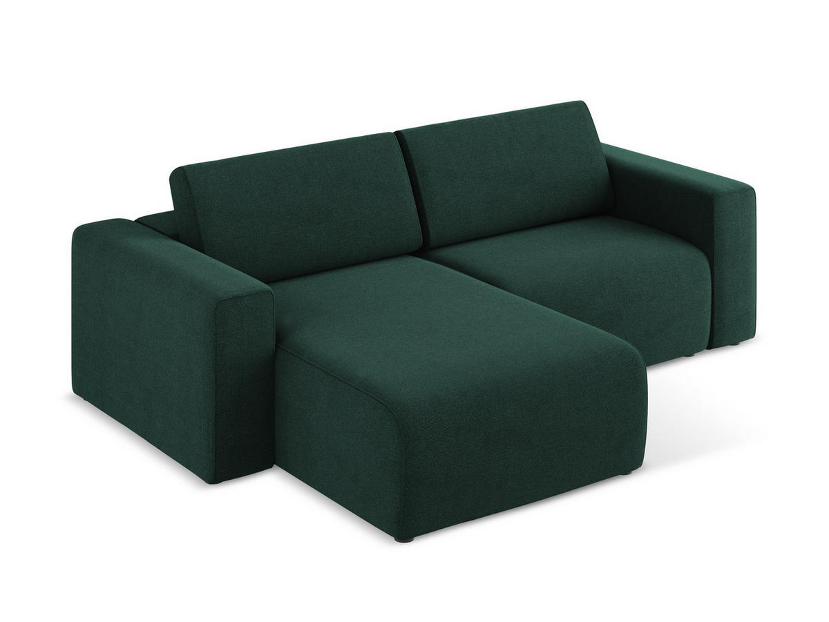 ECKSOFA Links Strukturstoff Stoff Grün - Dunkelgrün/Schwarz, Kunststoff/Textil (167/224cm) - Makamii