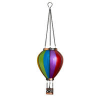 LED-SOLAR Laterne Heißluftballon Metall-Kunststoff Ø19x58cm Regenbogen XL - Multicolor, Kunststoff (19/19/58cm) - Northpoint