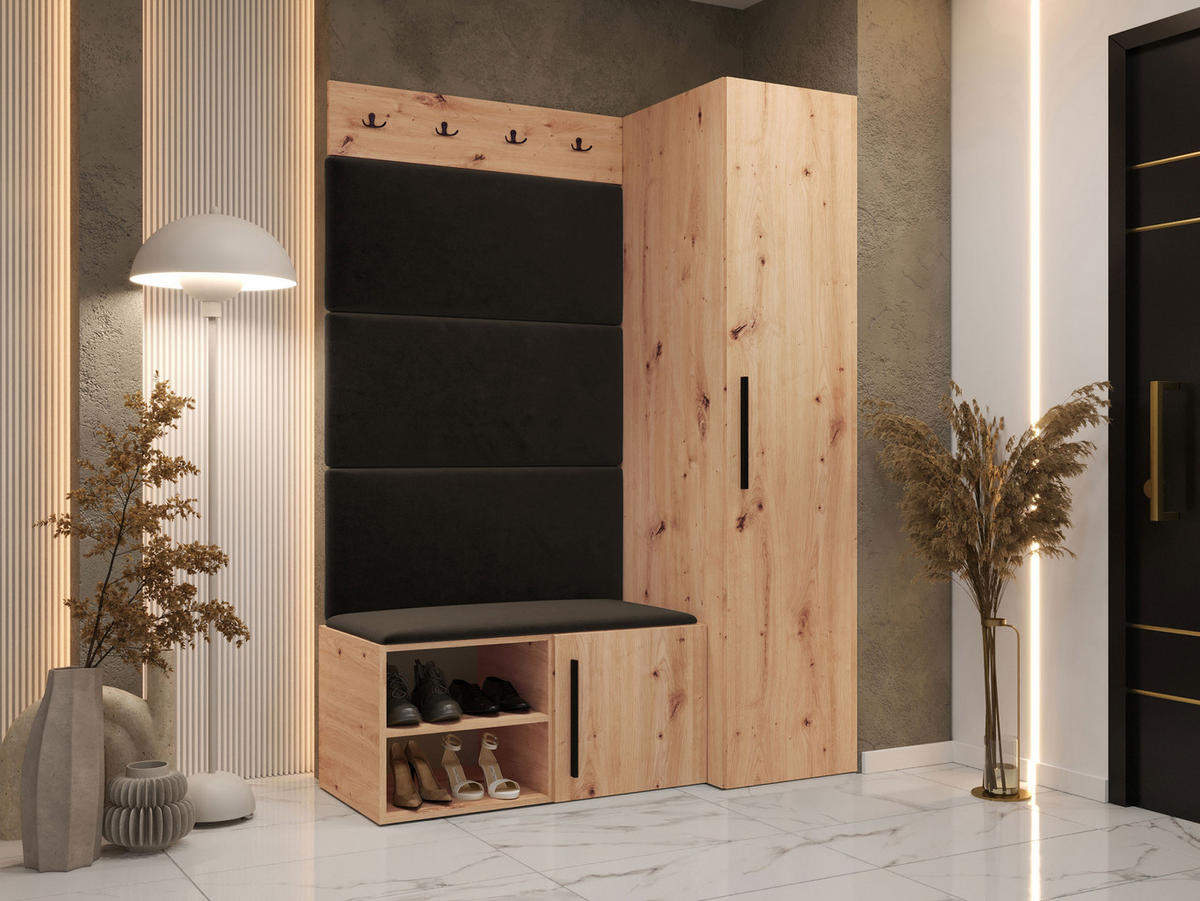 MOBILIER PENTRU HOL Medi II - maro/stejar Artisan, material plastic/compozit lemnos (40/191/50cm) - MIRJAN24