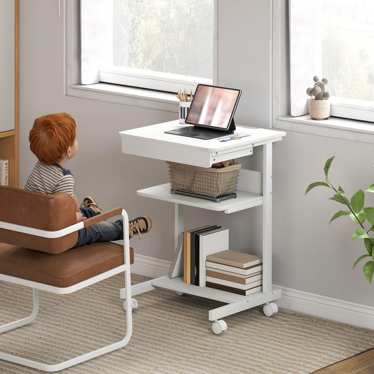 BÜROTISCH Weiß 1 Stück - Weiß, Holzwerkstoff (51/79/56cm) - GiPP