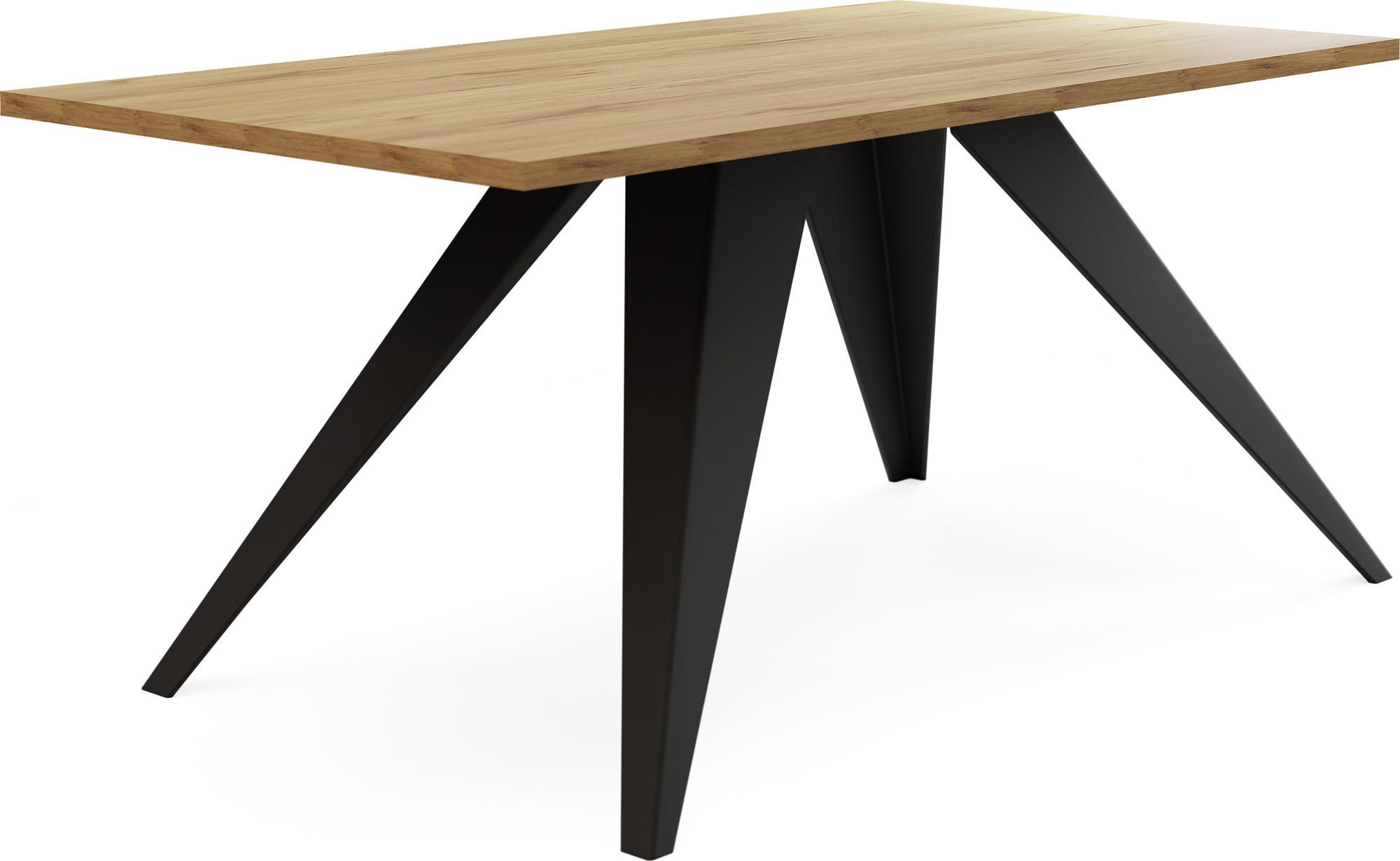 COUCHTISCH Vance rechteckig, Lancelot Eiche 120/60/48 cm - Eichefarben/Schwarz, Holzwerkstoff/Metall (60/120/48cm) - WFL GROUP