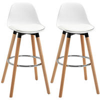 BARHOCKER 2er-Set mit Rückenlehne 38,5 x 42,5 x 91 cm White - Weiß, Metall (42.5/91/38.5cm) - Meubliv