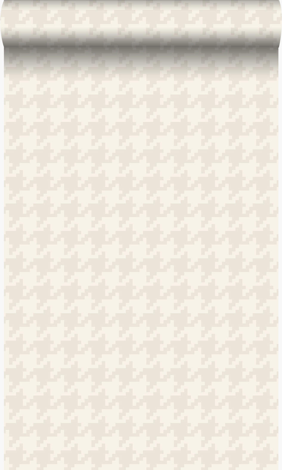 TAPETE Hahnentritt-Muster 53 cm x 10.05 m - Weiß, Papier (53/1000cm) - Origin Wallcoverings
