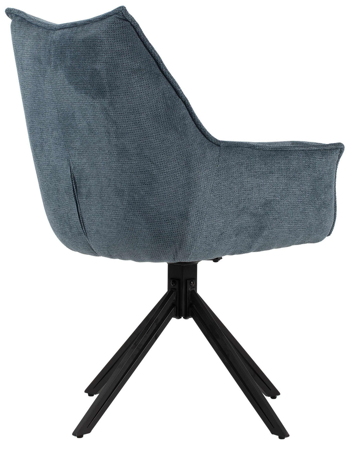 ESSZIMMERSTUHL Ginosa drehbar 60/90/64 cm - Blau/Schwarz, Textil/Metall (62/90/66cm) - Mr. Deko