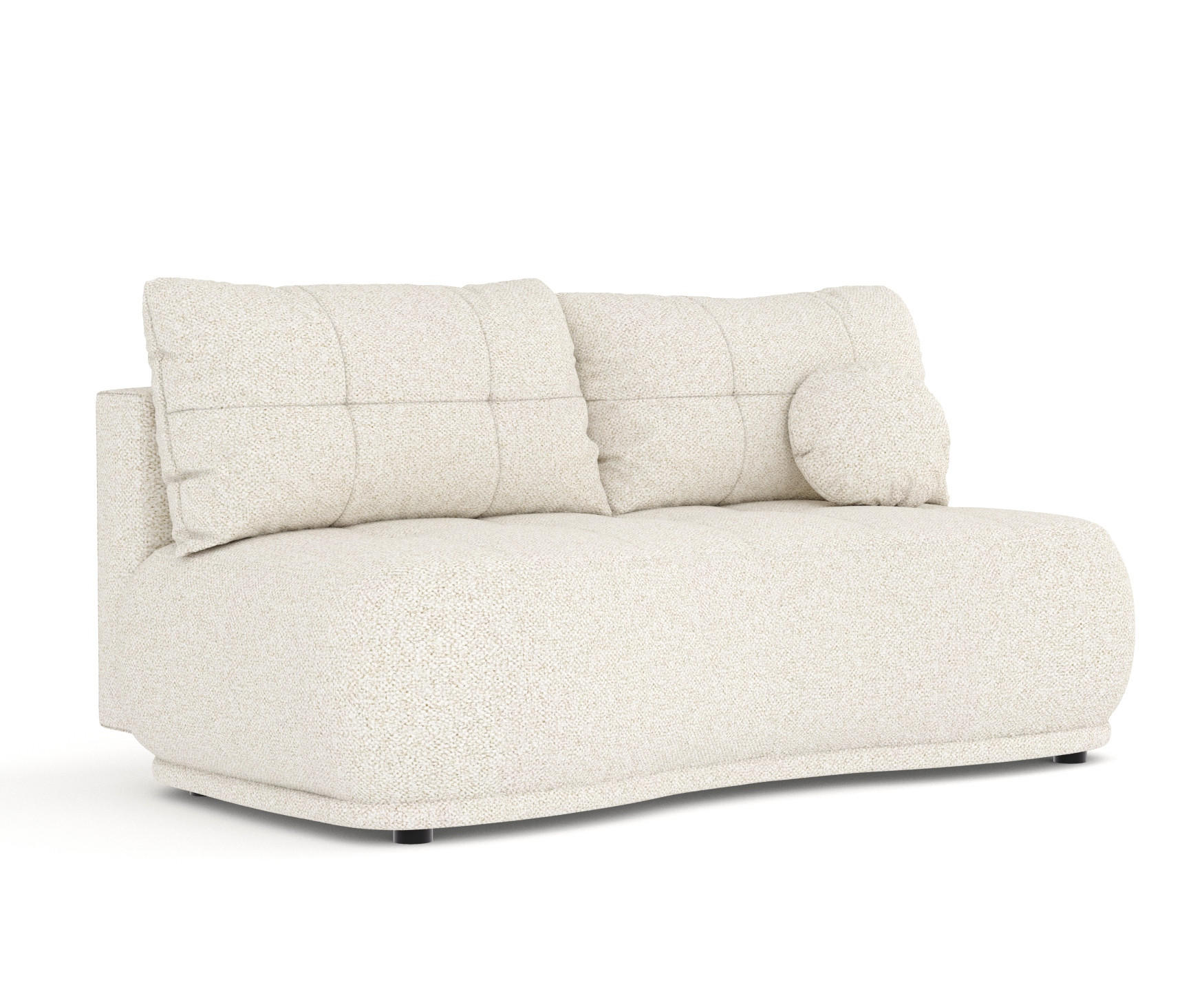 SCHLAFSOFA Cirrus Creme Plüschstoff - Creme/Schwarz, Holz/Holzwerkstoff (206/95/105cm) - Maison de Reve