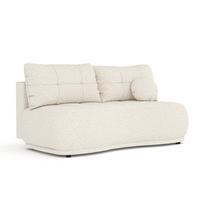 SCHLAFSOFA Cirrus Creme Plüschstoff - Creme/Schwarz, Holz/Holzwerkstoff (206/95/105cm) - Maison de Reve
