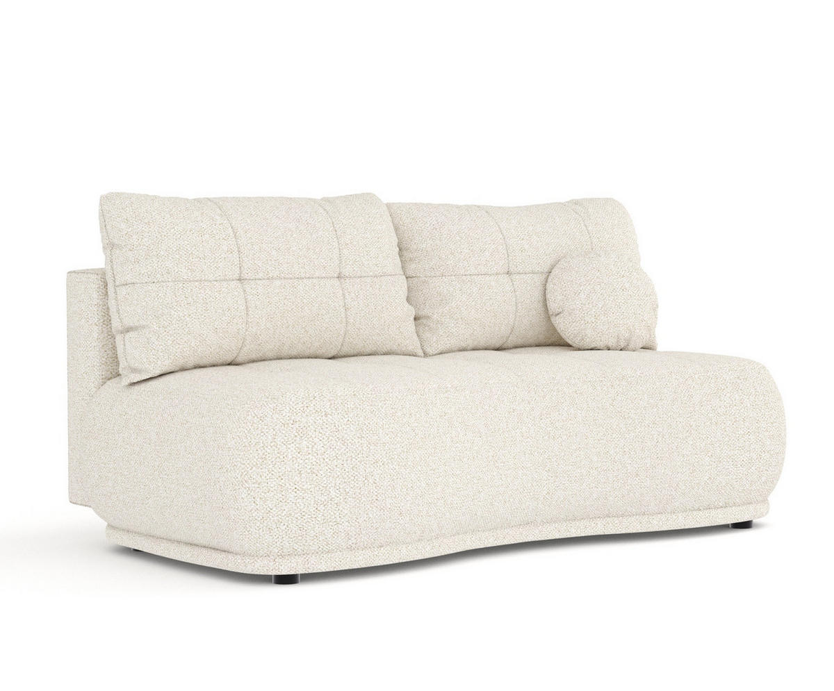 SCHLAFSOFA Cirrus Creme Plüschstoff - Creme/Schwarz, Holz/Holzwerkstoff (206/95/105cm) - Maison de Reve