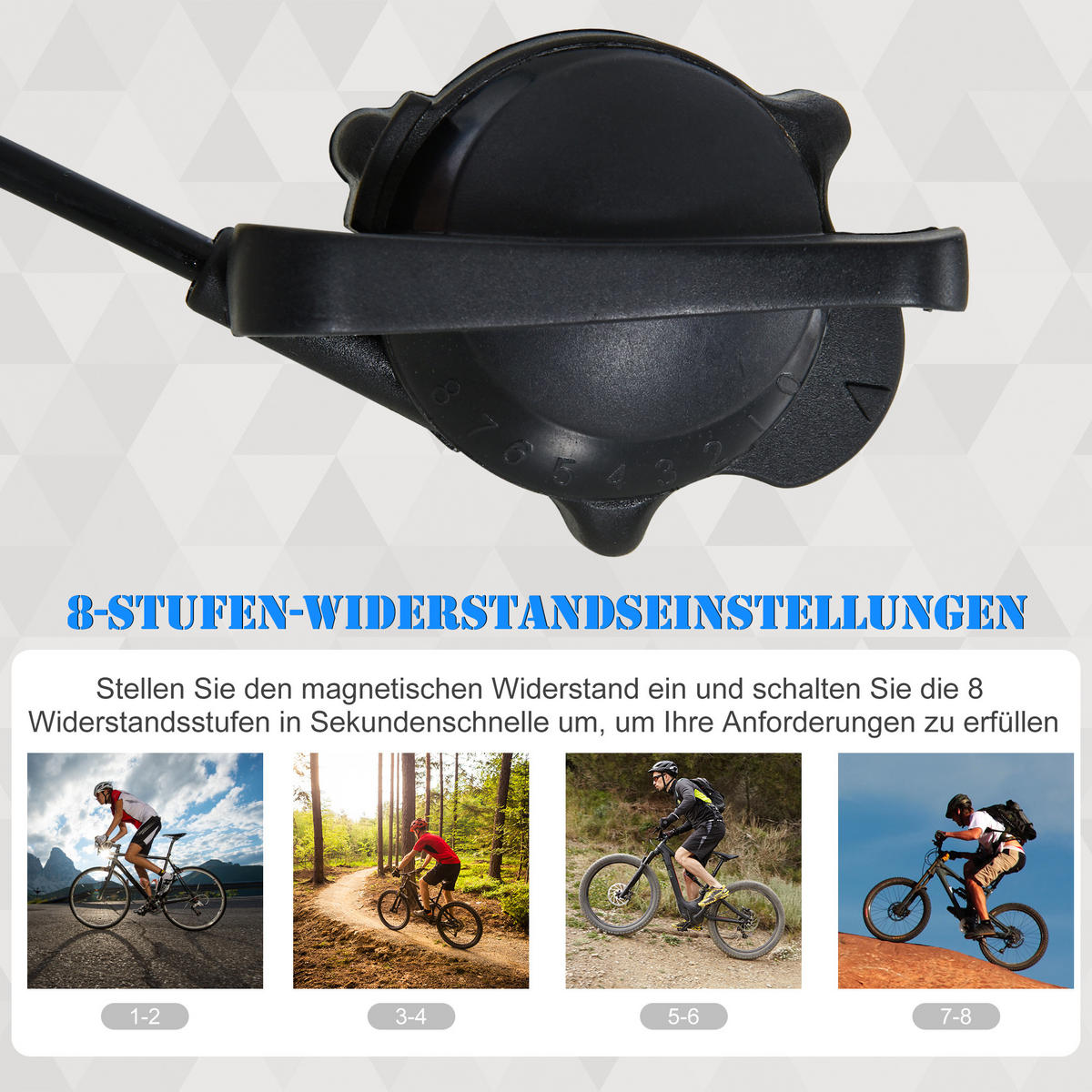 ROLLENTRAINER Fahrradtrainer mit Magnetbremse für 650C, 700C/26"-29" - Blau, Metall (56/47.5/77cm)