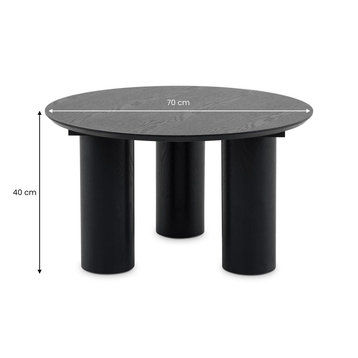 COUCHTISCH ESTER schwarz - Schwarz, Holzwerkstoff (70/70/40cm) - IDIMEX