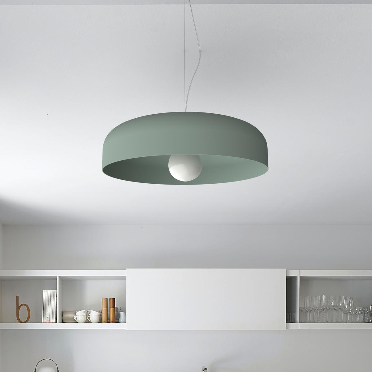 HÄNGELEUCHTE - Grün, Metall (50/50/12cm) - Lumicom