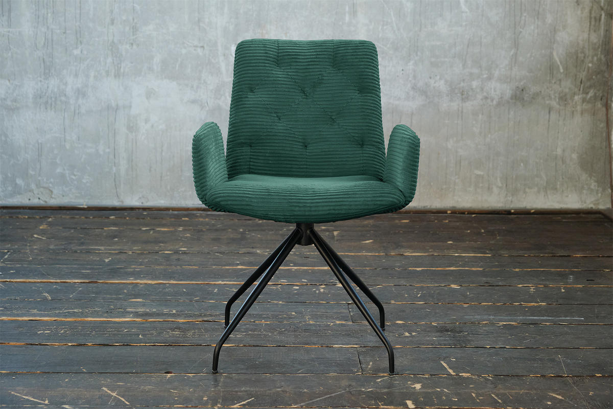 DREHSTUHL NEW CHARME Smaragdgrün Cord - Smaragdgrün, Textil (59/87/66cm) - KAWOLA