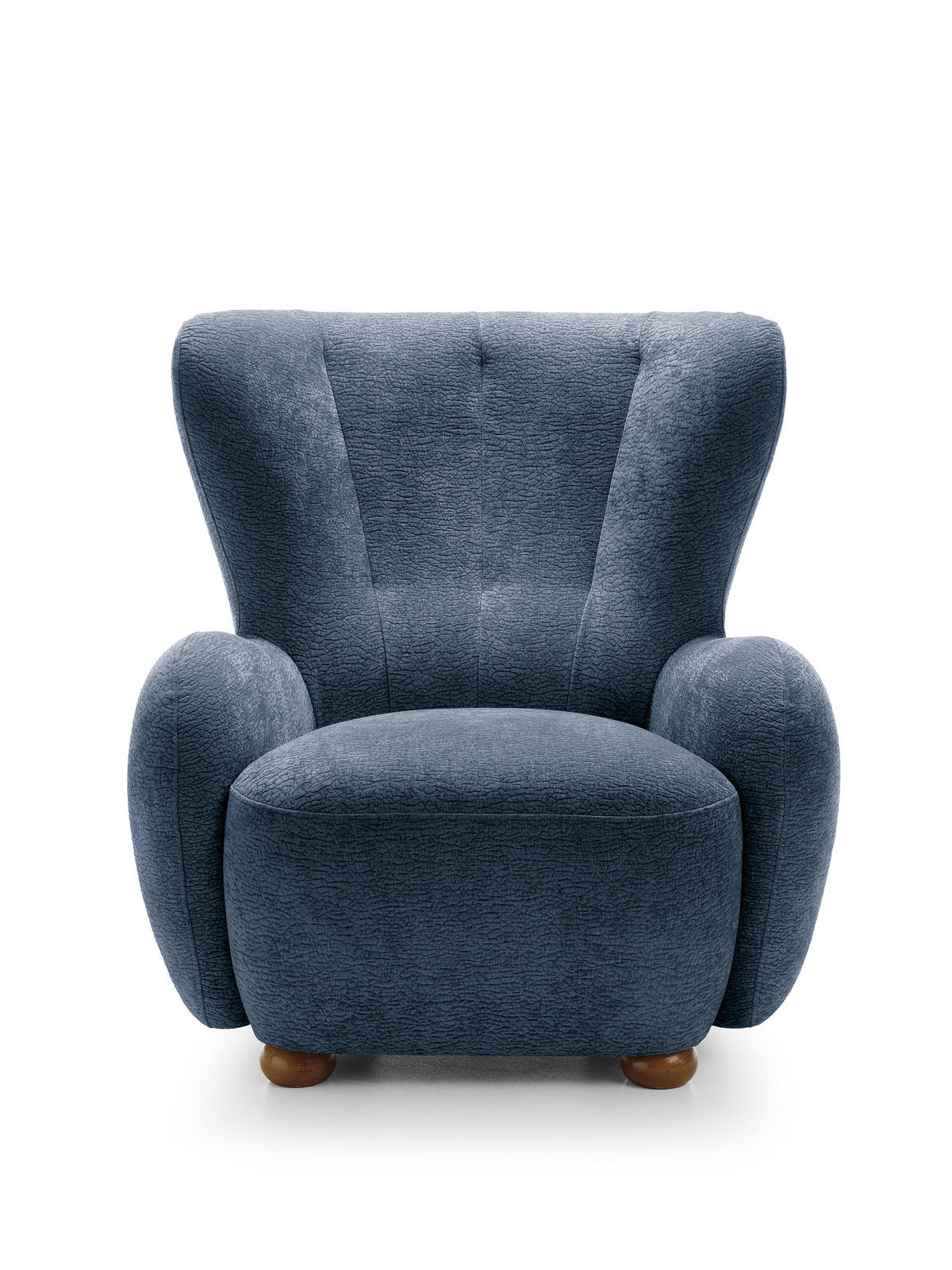 SESSEL MIST, Polstersessel Klassisch Loungesessel, Chenille-Stoff Blau - Blau, Holz/Holzwerkstoff (88/91/100cm) - MASSENO