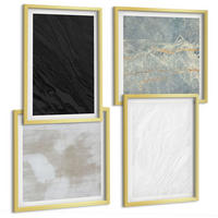 BILDER SET 4er Set - 50x50 cm & 40x60 cm Goldrahmen - Steintexturen - Goldfarben, Kunststoff (50/50cm) - TULUP
