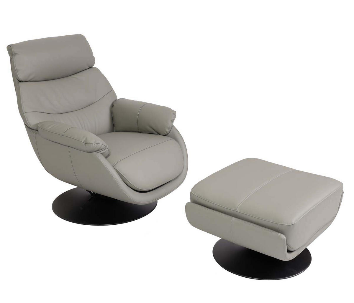 RELAXSESSEL MIT HOCKER Grau - Grau, Textil (78/99/80cm) - MCW