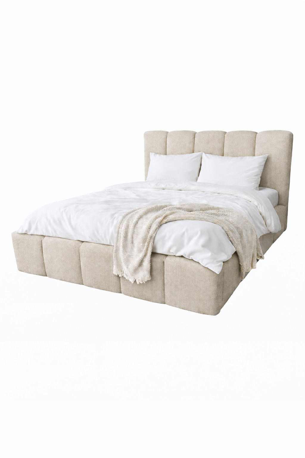 POLSTERBETT CLOUDY mit Bettkasten 180x200,Doppelbett,Lattenrost,Boxspringbett-Optik,ohne Matratze,Schlafzimmer-Beige - Beige, Holz (180/200cm) - Furnistar