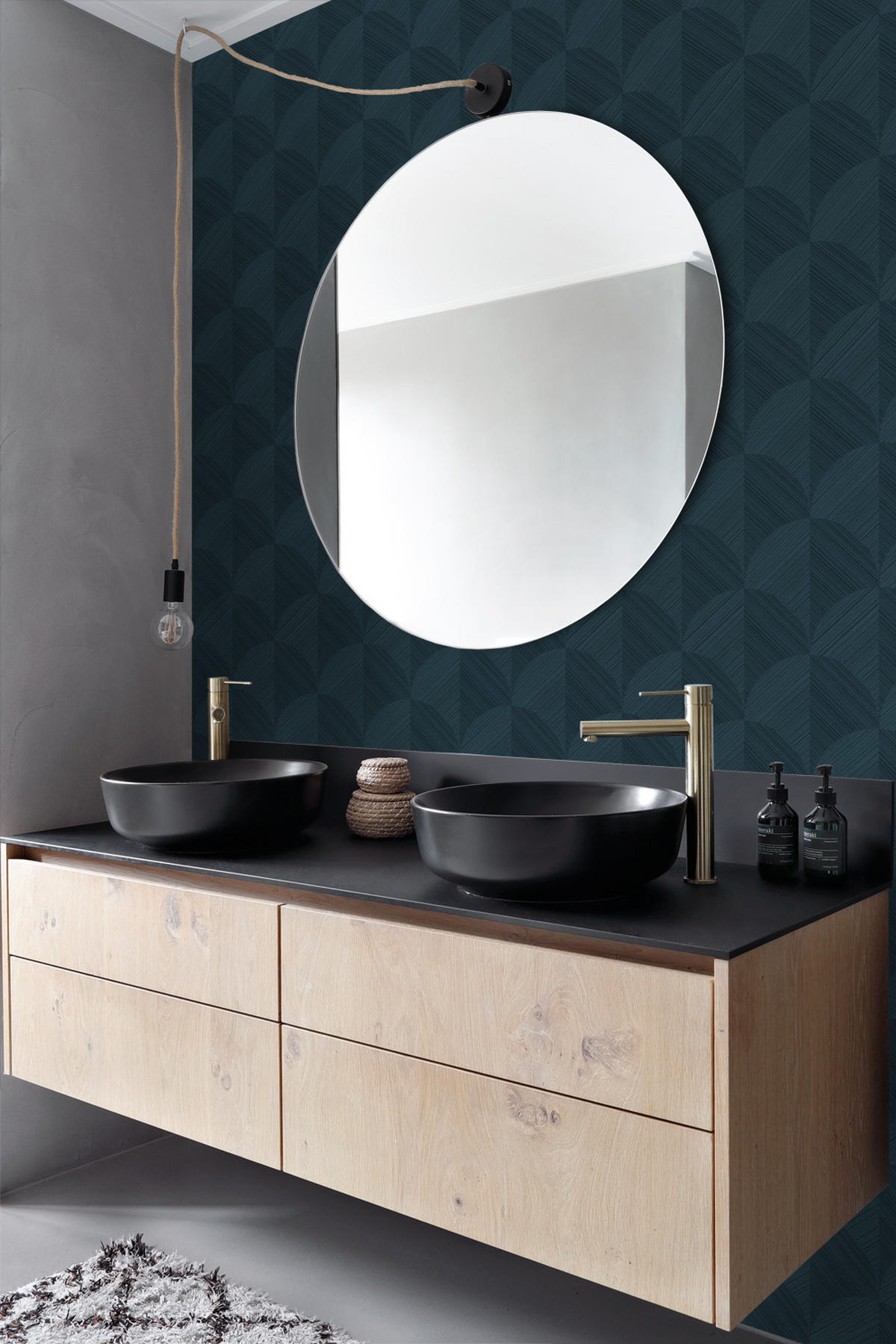TAPETE 3D Muster 53 cm x 10.05 m - Blau, Papier (53/1000cm) - Origin Wallcoverings