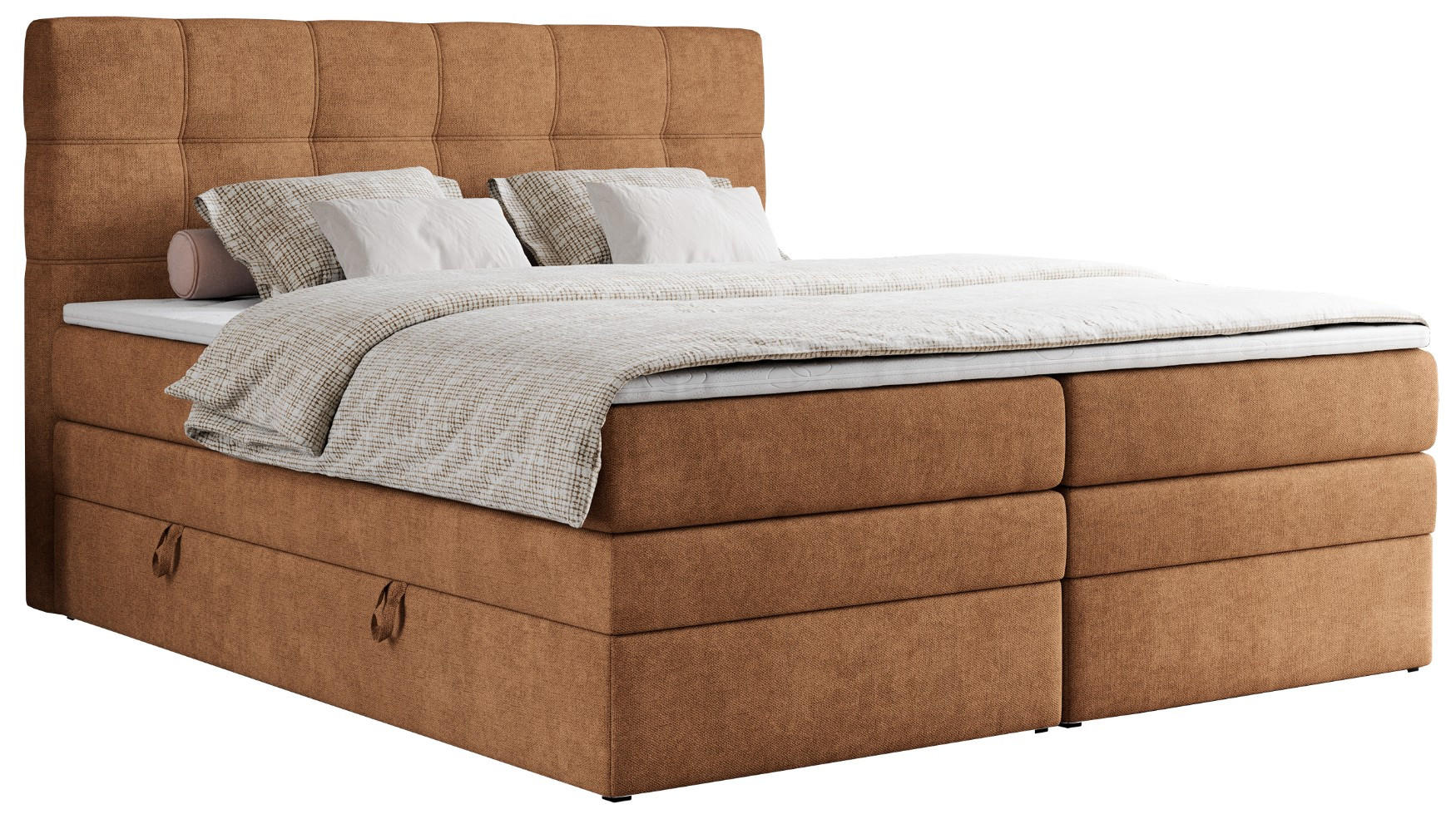 BOXSPRINGBETT ERNI KING 160/200 Orange Struktur - H3 - Orange, Holz/Textil (160/200cm) - MKS
