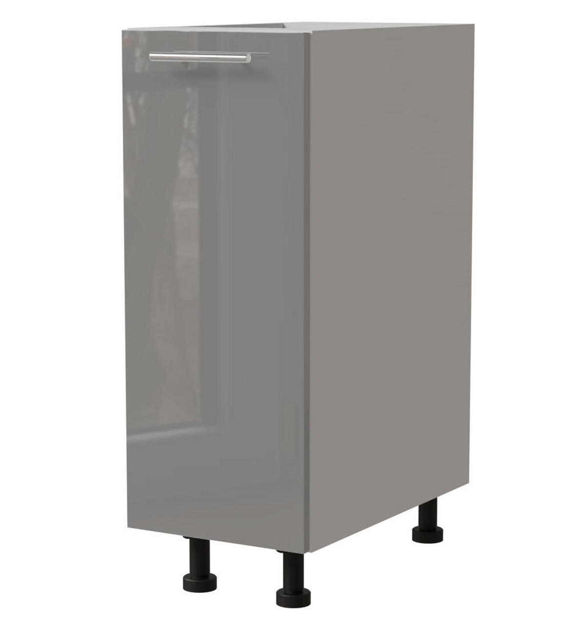 KÜCHENUNTERSCHRANK Essen D1D/20 Grau Hochglanz / Weiß Matt 20 / 50 / 82cm - Weiß/Grau, Holz/Holzwerkstoff (20/82/50cm) - Feldmann-Wohnen