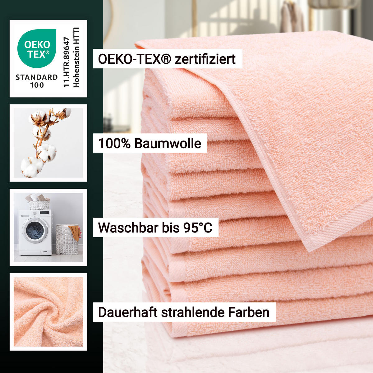 GÄSTETÜCHER, 10er-Set, 30x50 cm, 100% Baumwolle, Orange - Orange, Textil (30/50cm) - Zollner