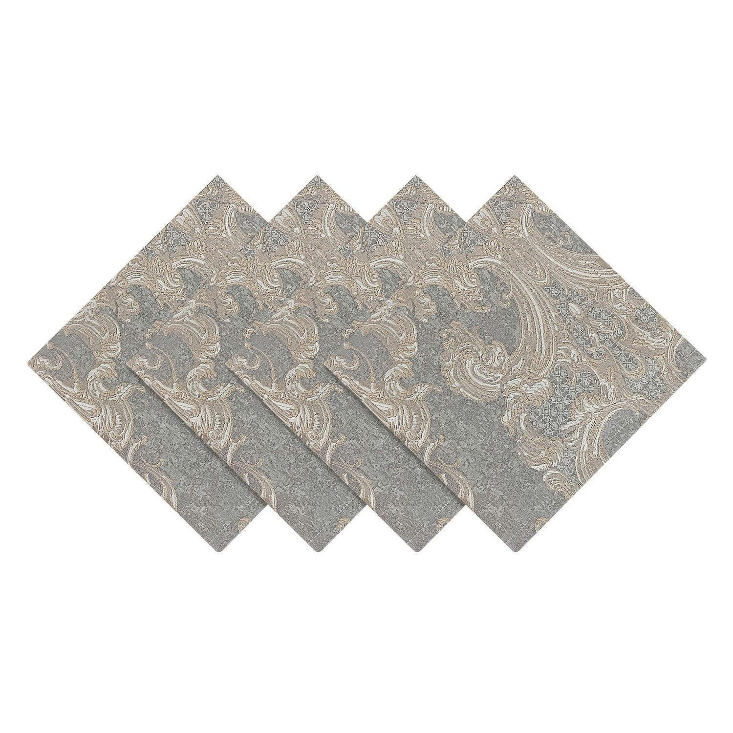 STOFFSERVIETTEN 4er Set 45 x 45 cm Hellgrau - Multicolor, Textil (45/45cm)