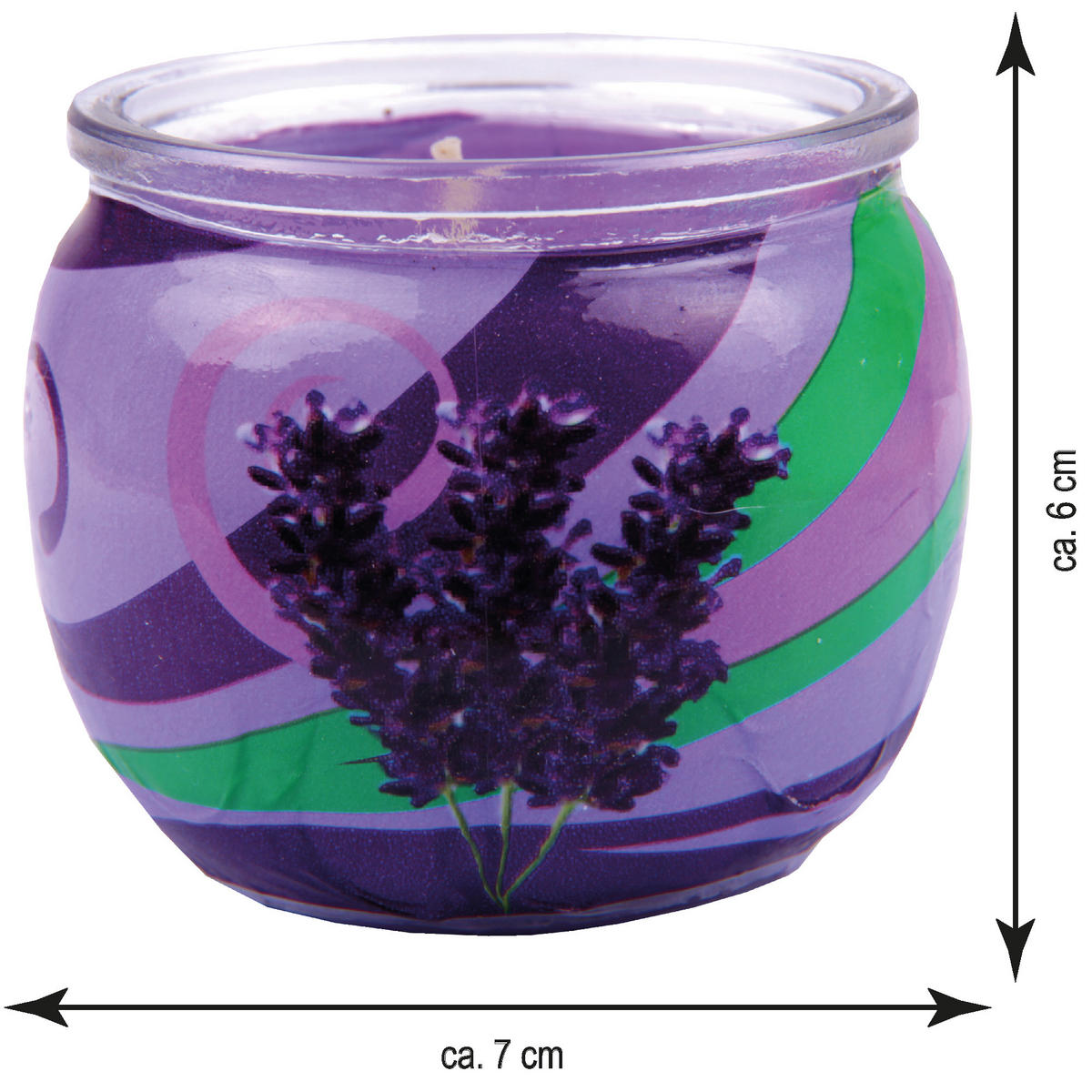 DUFTKERZEN Glas 6er-Pack Lavendel - Lila, Naturmaterialien (7/6cm)