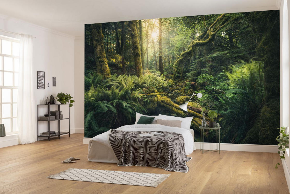FOTOTAPETE Wald 450 x 280 cm - Grün, Papier (450/280cm) - Sanders & Sanders