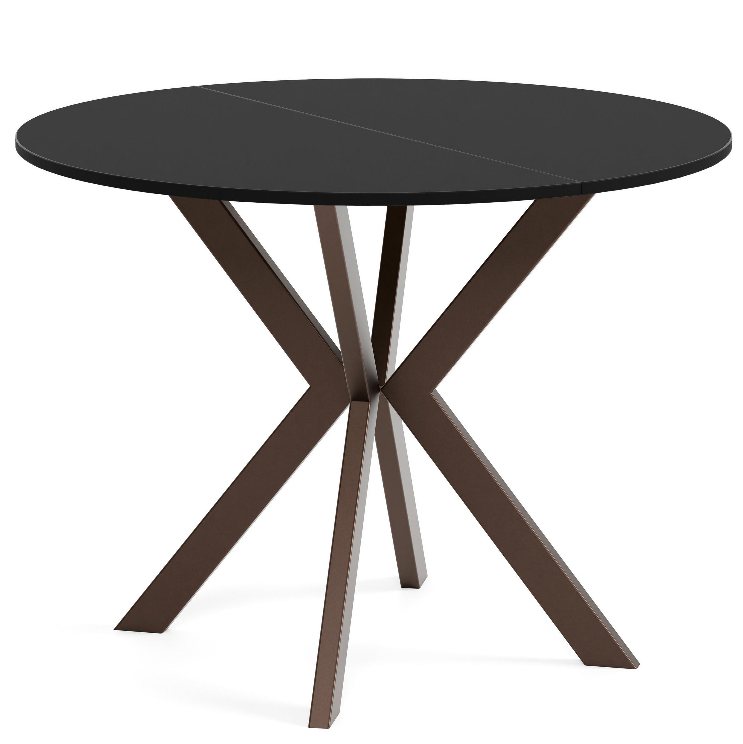TISCH Schwarz EWA Ausziehbar - Schwarz/Braun, Holzwerkstoff (90/90/76cm) - Sepro Meble