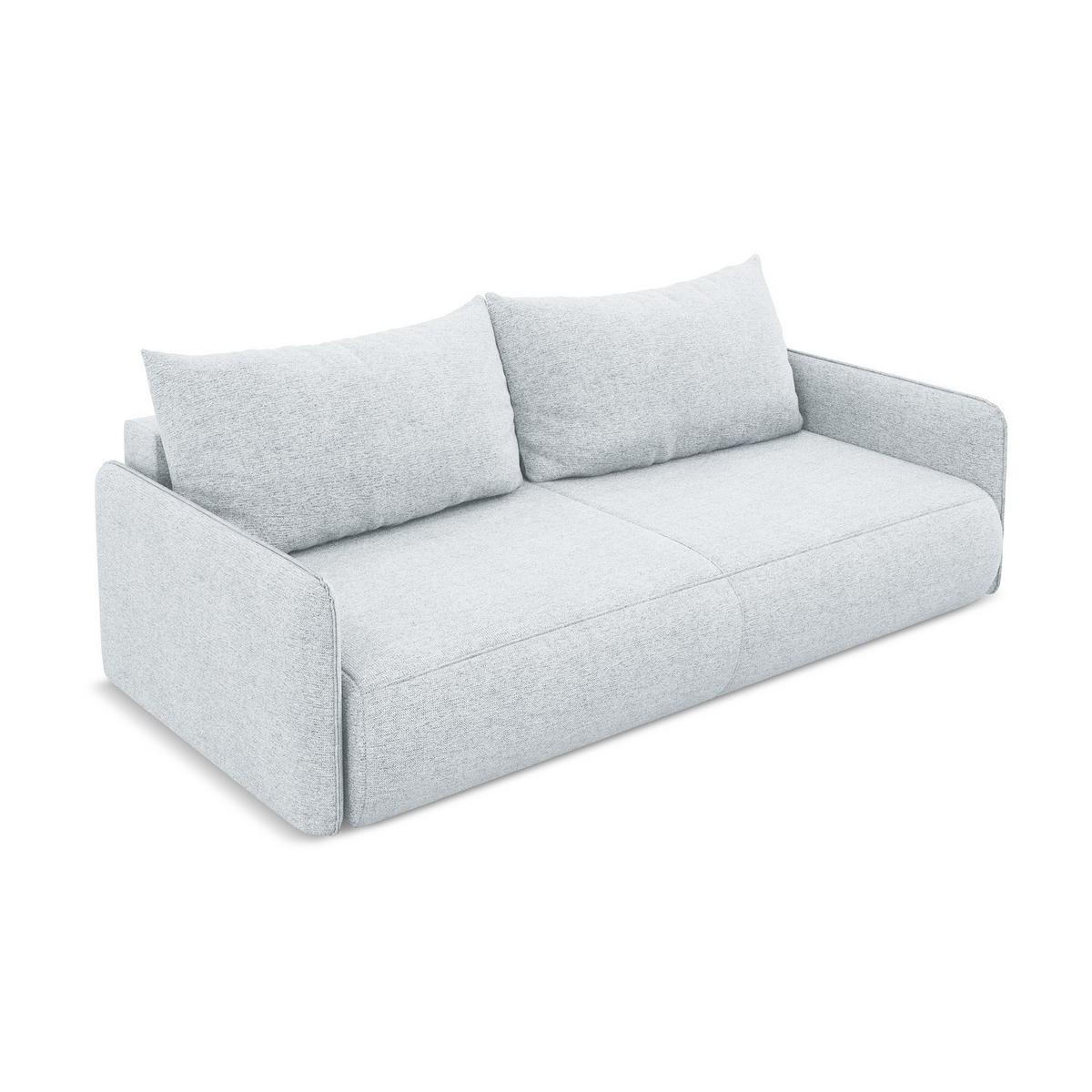 3-SITZER SOFA mit Schlaffunktion Chenille Stoff Blau - Blau/Schwarz, Kunststoff/Textil (216/86/105cm) - LaMiaSofa