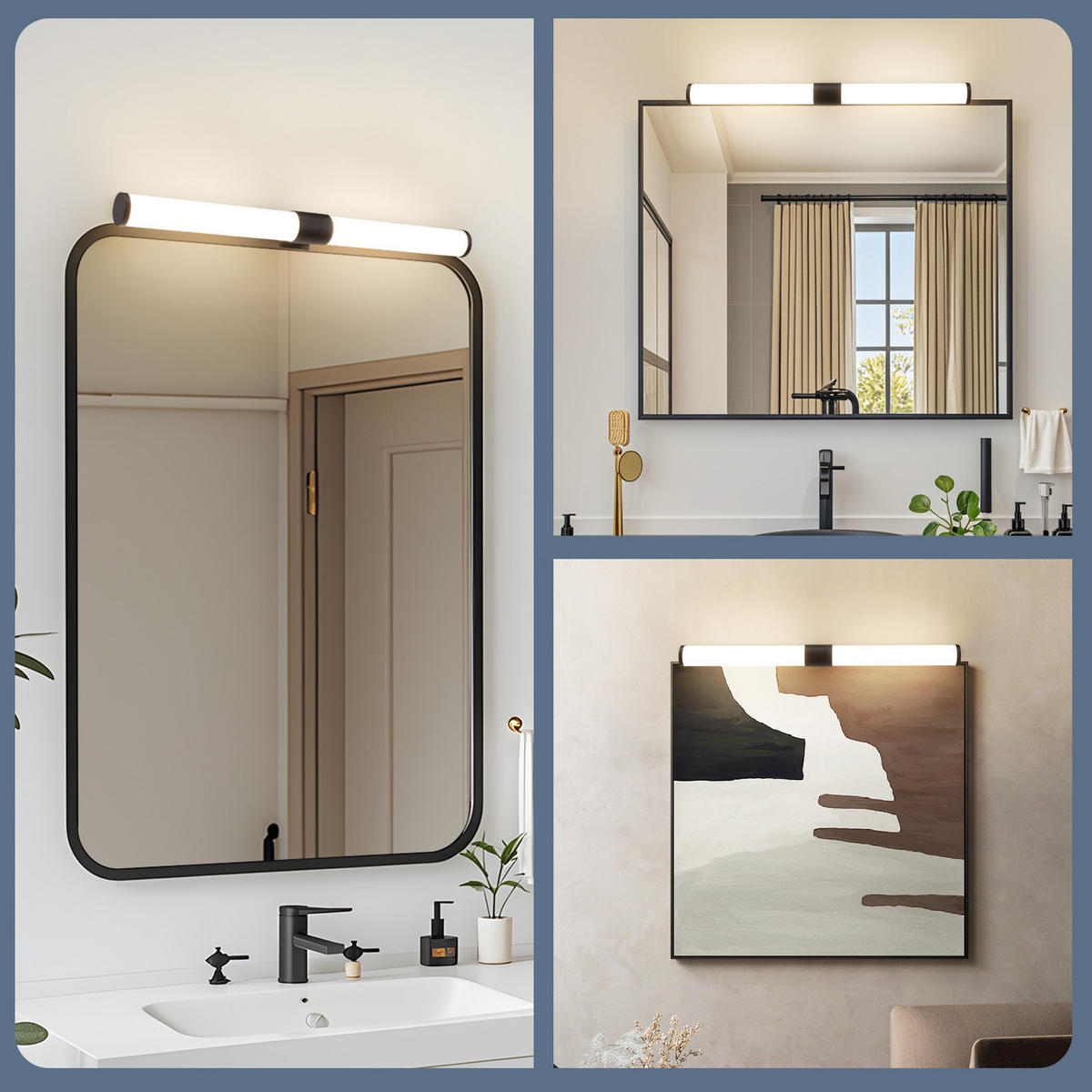 SPIEGELLEUCHTE Zyphork 5.2/3.2/40 cm - Schwarz, Kunststoff (40/5.2/3.2cm) - ZMH