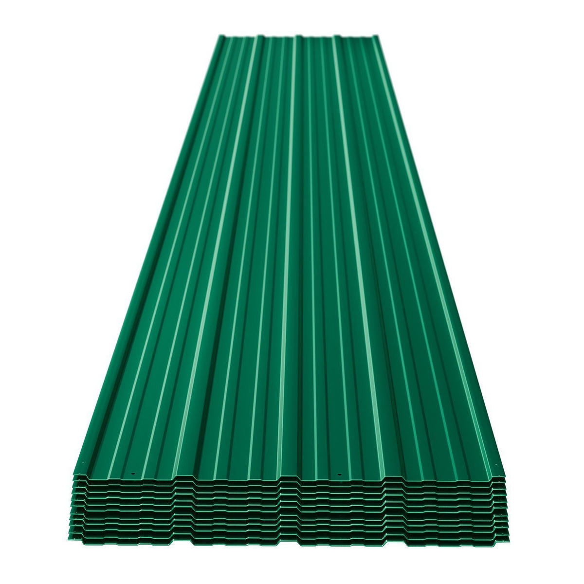 PROFILBLECH Grün 129x45 cm 12er-Set - Grün, Metall (45/129cm) - Juskys