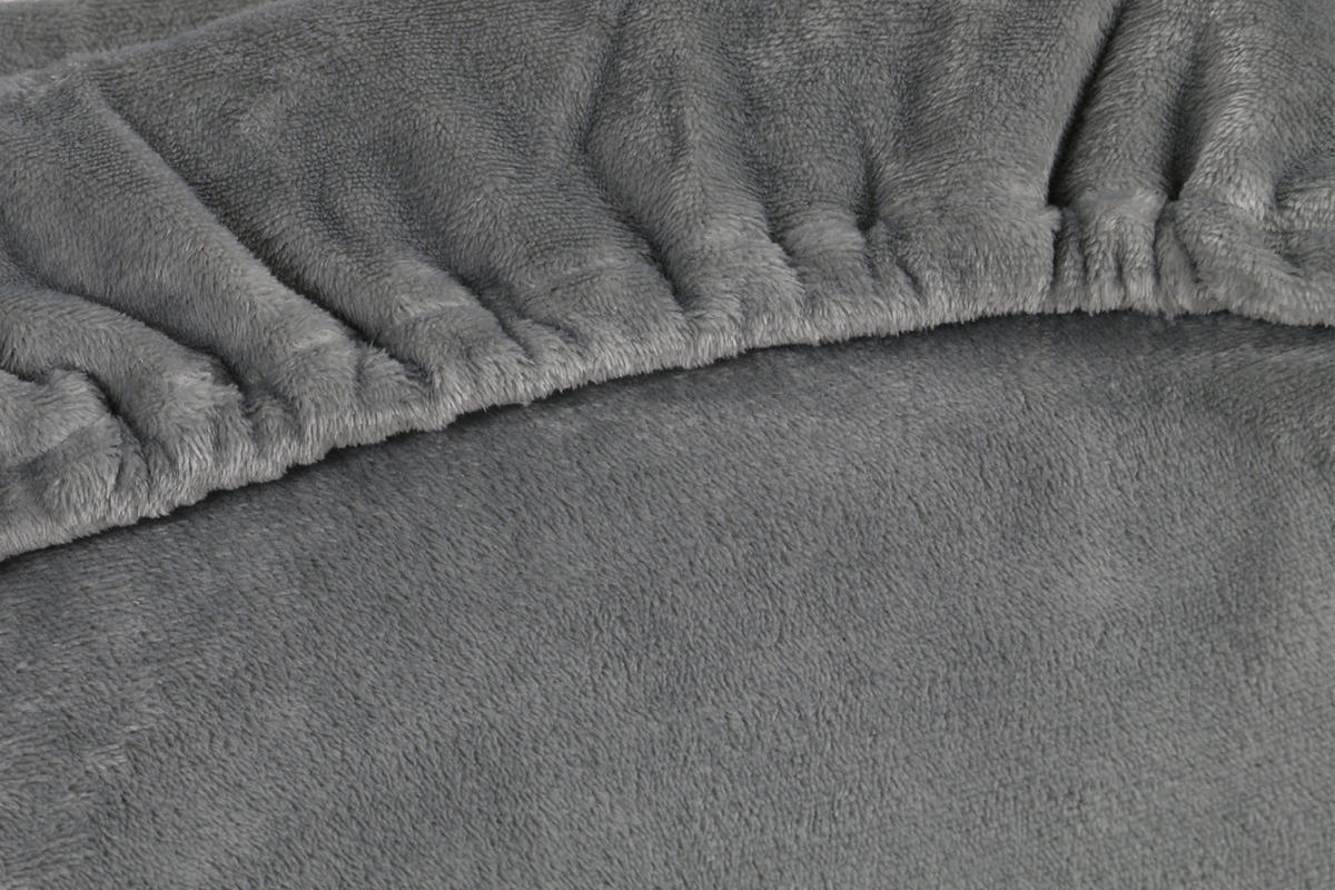 SPANNBETTLAKEN, 180-200x200 cm, 100% Polyester, Grau - Anthrazit, Textil (180/200cm) - Zollner