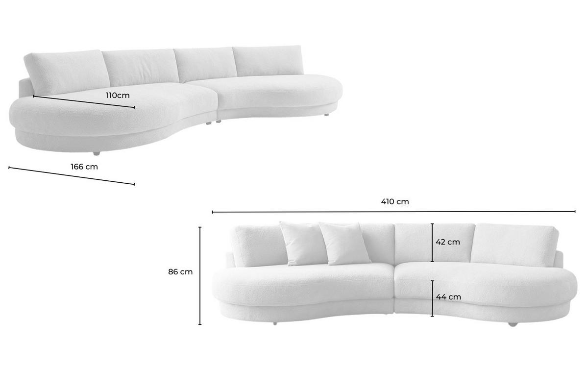 BIG SOFA PADANA Beige Flachgewebe - Beige/Schwarz, Kunststoff/Textil (410/86/166cm) - KAWOLA