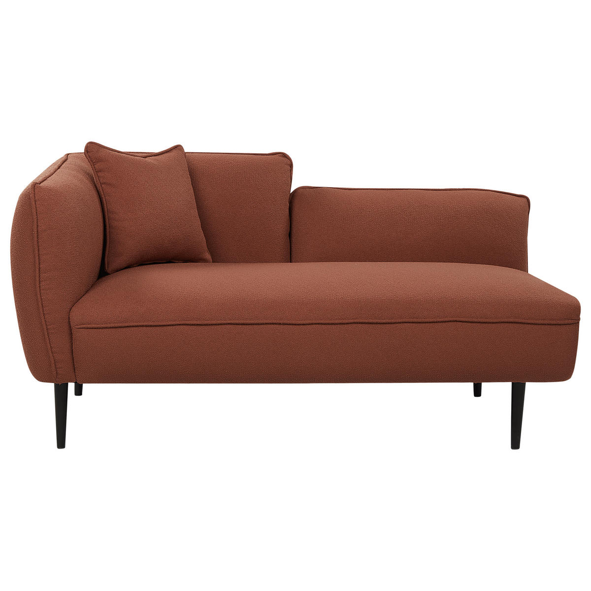 ČALOUNĚNÉ LEHÁTKO CHAISE LONGUE LEVOSTRANNÉ Bouclé Tmavě červené Chevannes - černá/tmavě červená, textil (138/74/77cm) - Beliani