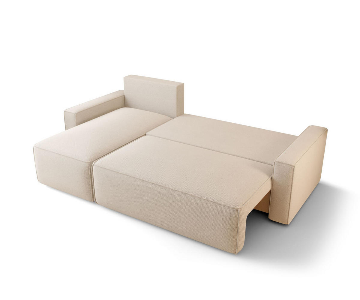 ECKSOFA mit Schlaffunktion SAVIO Poso 02 Links - Cappuccino, Textil (232/140cm) - Bedante