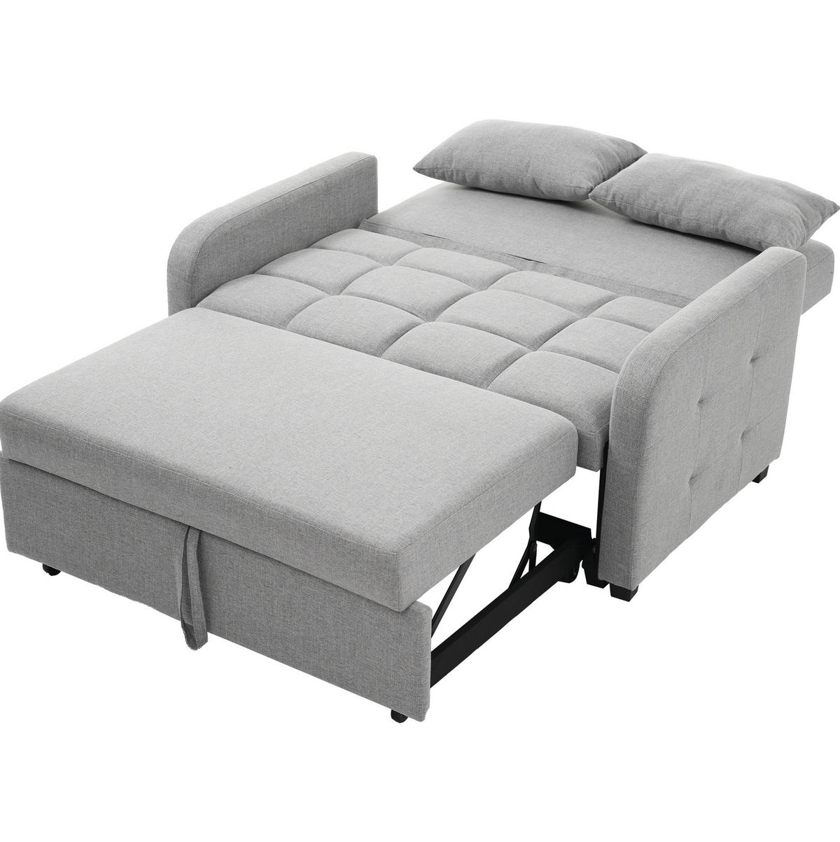 SCHLAFSOFA mit verstellbarer Rückenlehne 127x180 cm Antique Gray - Grau, Metall (75/94/127cm) - Meubliv
