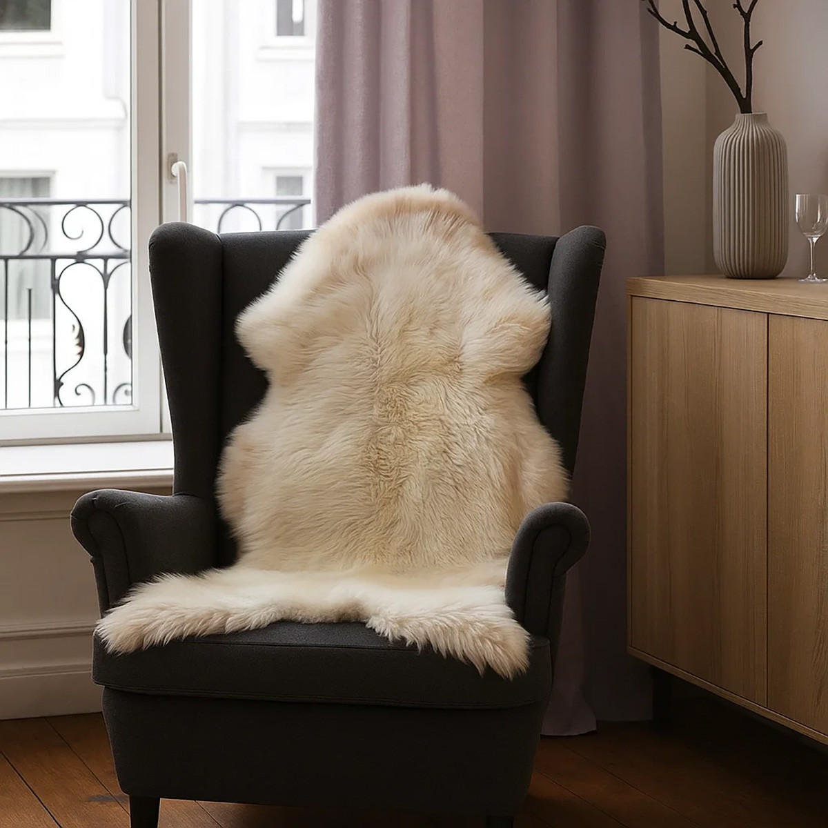 SCHAFFELL Lammfell natur meliert extra weich, ca. 110 cm, 3 Stück - Weiß/Naturfarben, Fell (60/110cm) - Provellus