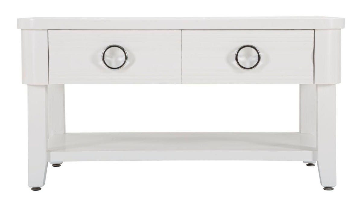 COUCHTISCH Shine, weiß, Tannenholz, MDF und Metall, 90 x 60 x 47 cm - Weiß, Holz/Holzwerkstoff (60/90/47cm) - Mauro Ferretti