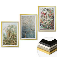 WANDBILDER 3er Set - 40x60 cm Goldrahmen - Tropische Pflanzen, Vögel, Natur - Goldfarben, Kunststoff (40/60cm) - ArtPrintCave